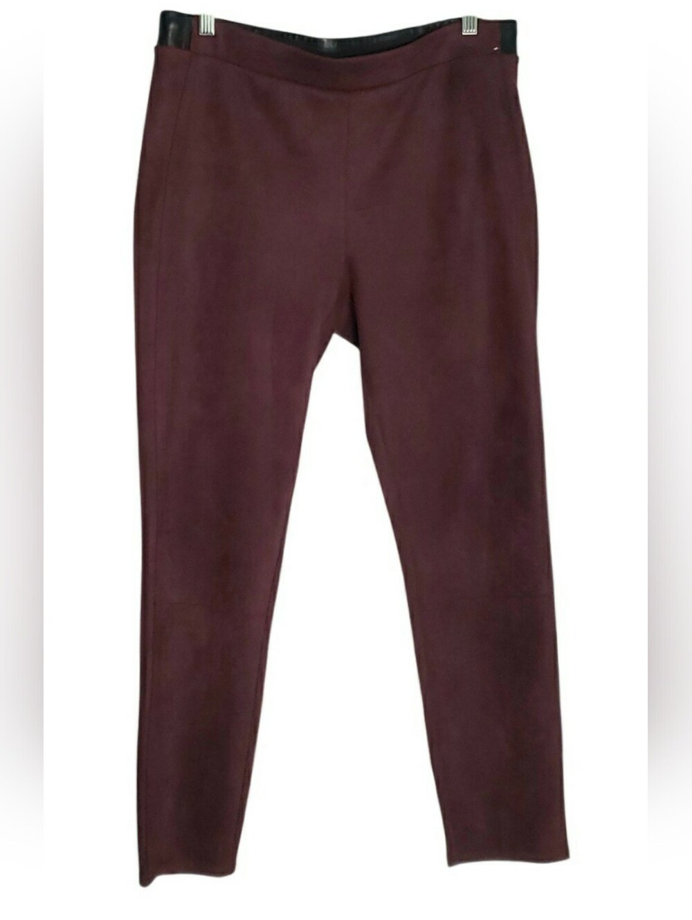 WHBM The Legging Burgundy Wine Pull-on Elastic Waist Faux Suede 12 Fall Party